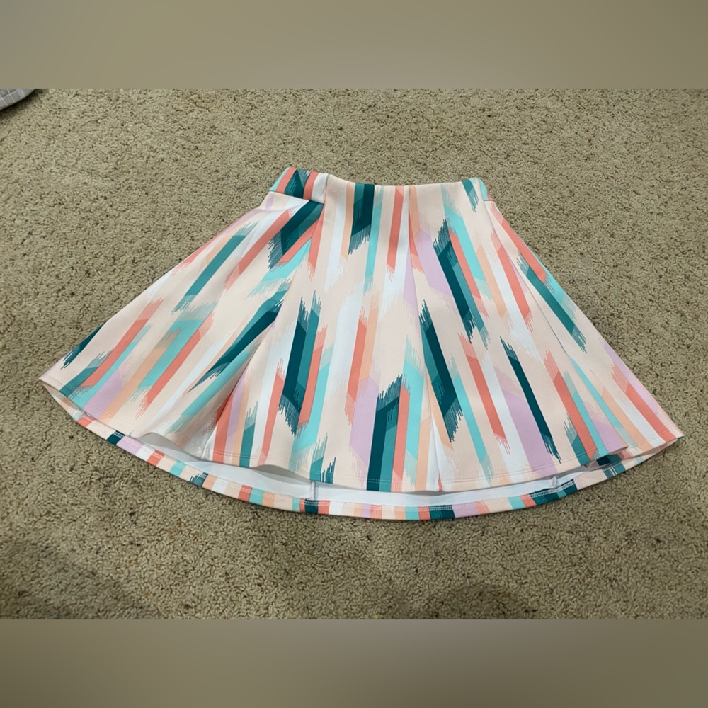 Decree Pastel Aztec Skater Skirt M Stretch Flare Festival - Picture 1 of 5